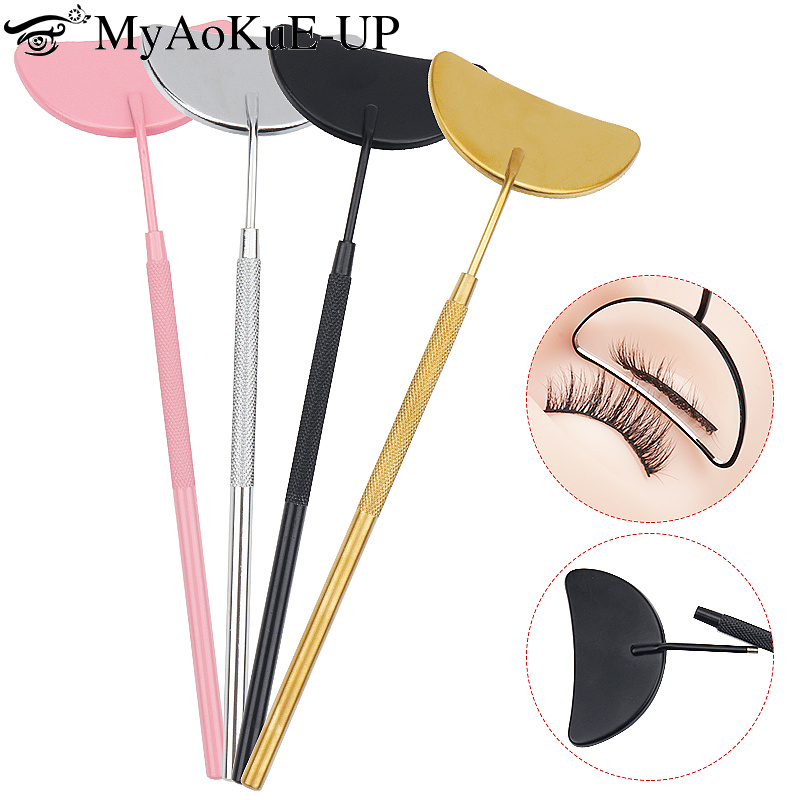 Eyelash Extension Double Lash - 1pcs Eyelash EXTENSION กระจกรูปดวงจันทร์สแตนเลสที่ถอดออกได้ Lash Lifting