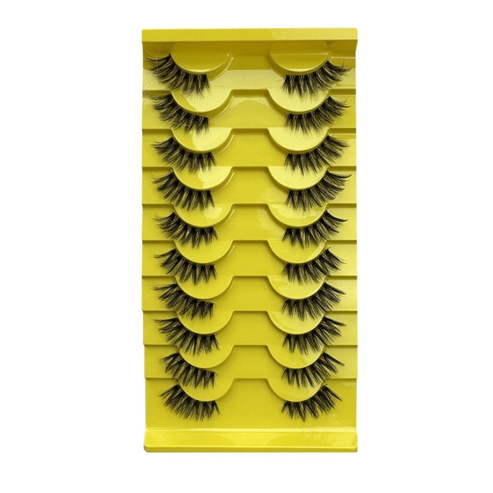Eyelash Extension Volume Cat Eye - ขนตาปลอม 3D แบบใช้ซ้ำได้ 10 คู่ ผลิตด้วยมือ