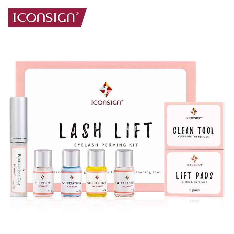 Eyelash Extension Full Set - Iconsign ชุดยกขนตา Keratin, ชุดดัดขนตาที่ดัดได้นาน6ถึง8สัปดาห์แต่งหน้าความงาม