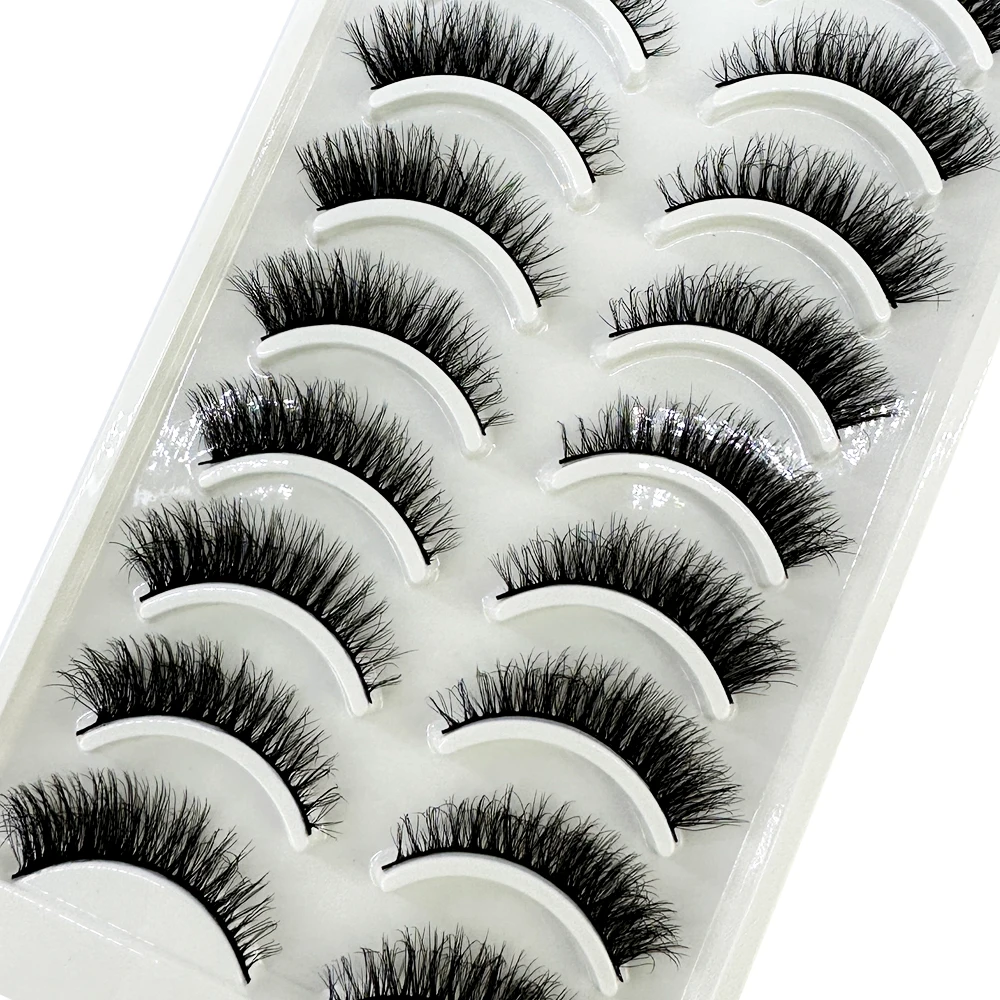 10 คู่ขนตา 3D Mink Natural Fal - Eyelash Extension Full Set บทวิจารณ์และราคา