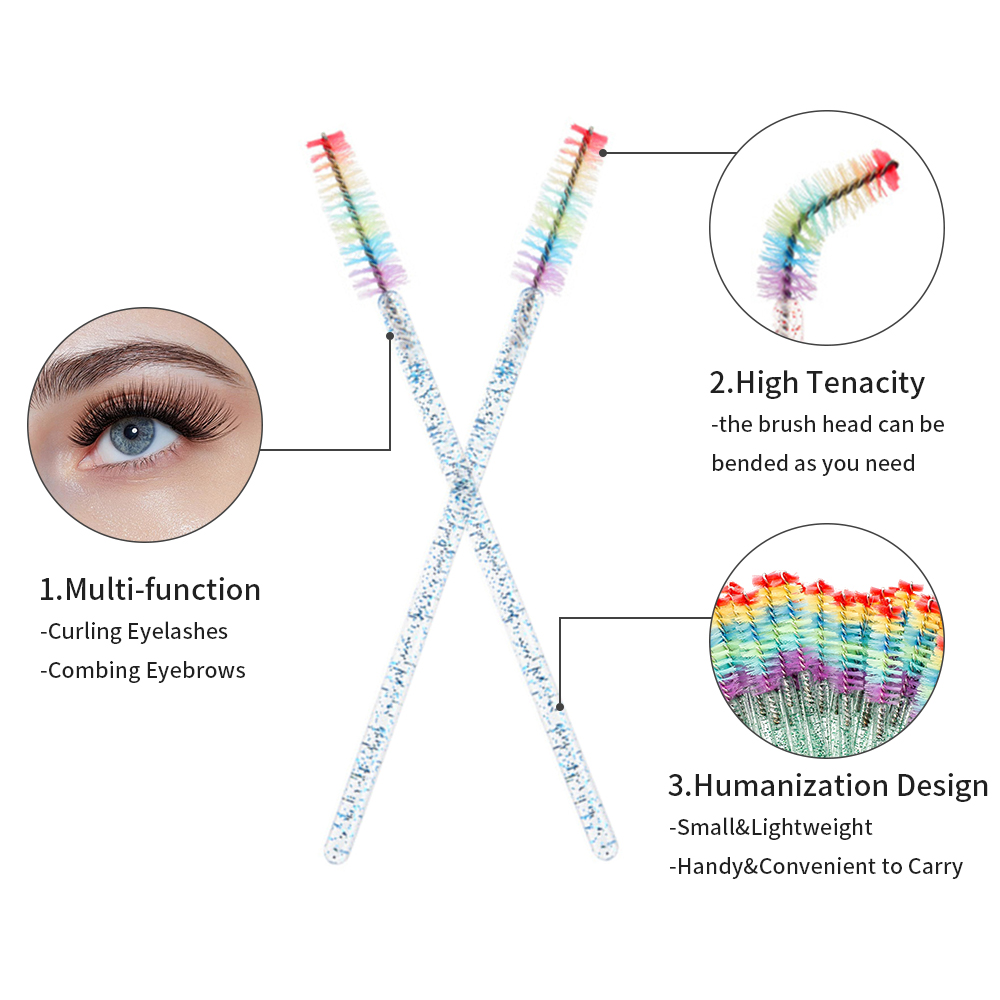 แปรงแต่งขนตาคริสตัลสีรุ้ง 50 ช - Eyelash Extension Double Lash บทวิจารณ์และราคา
